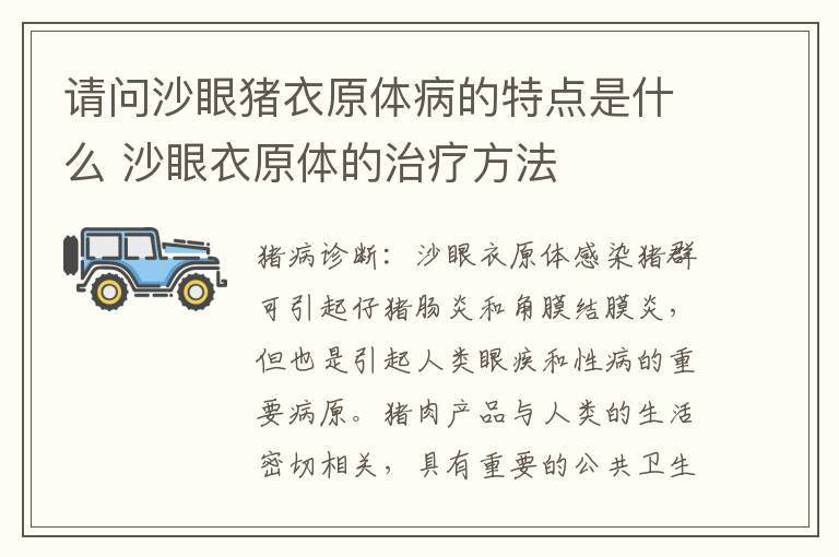 请问沙眼猪衣原体病的特点是什么 沙眼衣原体的治疗方法