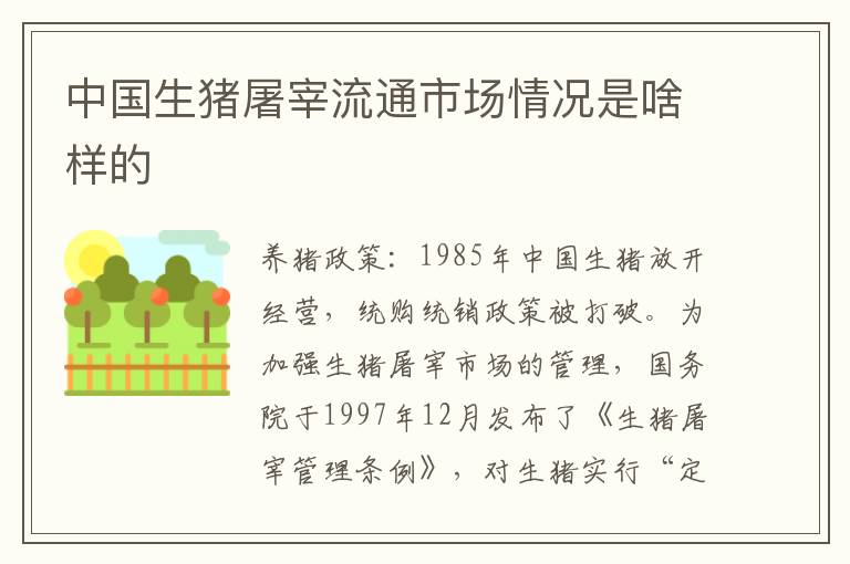 中国生猪屠宰流通市场情况是啥样的