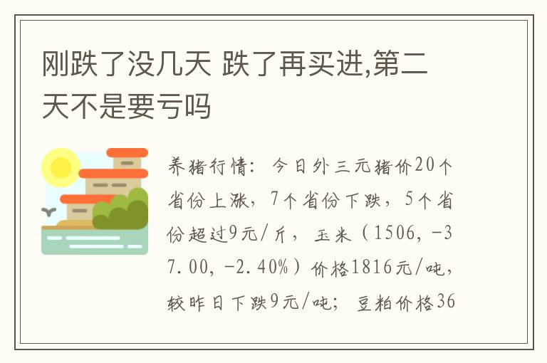 刚跌了没几天 跌了再买进,第二天不是要亏吗