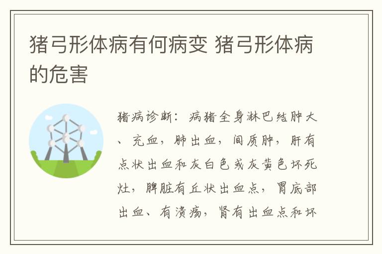 猪弓形体病有何病变 猪弓形体病的危害