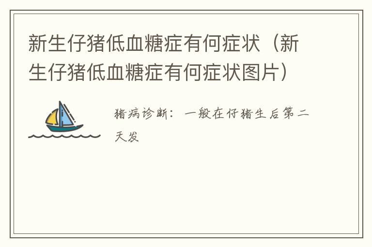 新生仔猪低血糖症有何症状（新生仔猪低血糖症有何症状图片）