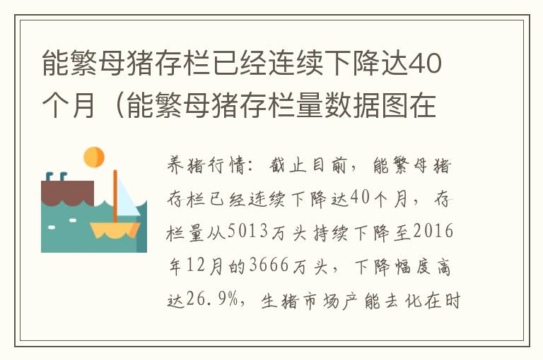 能繁母猪存栏已经连续下降达40个月（能繁母猪存栏量数据图在哪查）