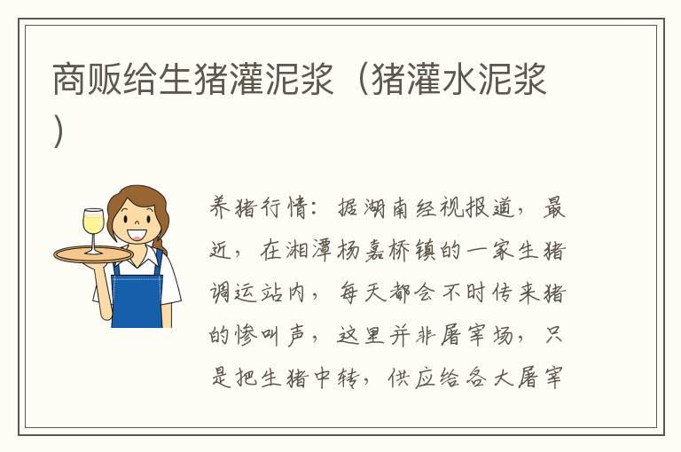 商贩给生猪灌泥浆（猪灌水泥浆）