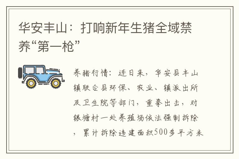 华安丰山：打响新年生猪全域禁养“第一枪”