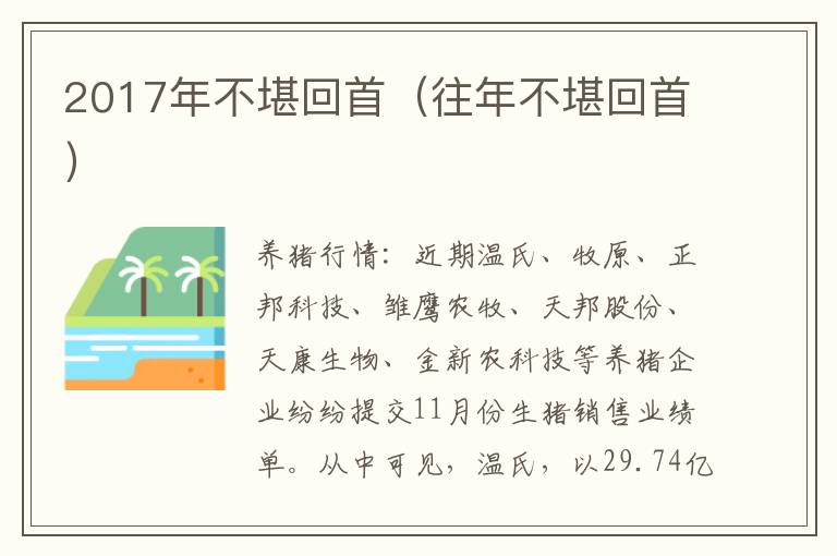 2017年不堪回首（往年不堪回首）