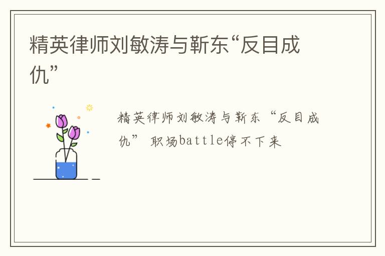 精英律师刘敏涛与靳东“反目成仇”