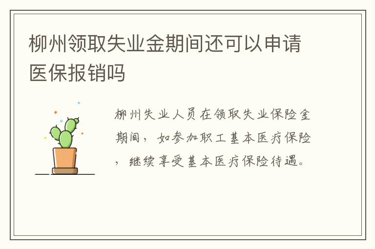 柳州领取失业金期间还可以申请医保报销吗