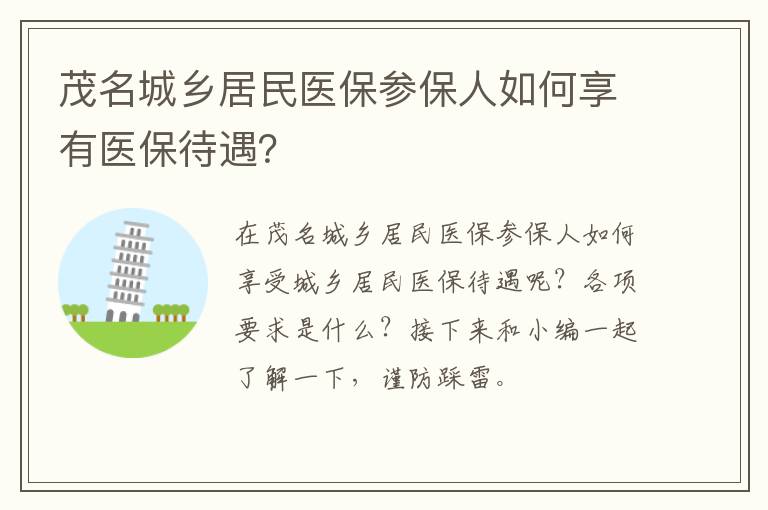 茂名城乡居民医保参保人如何享有医保待遇？