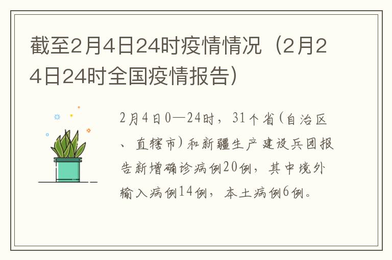 截至2月4日24时疫情情况（2月24日24时全国疫情报告）