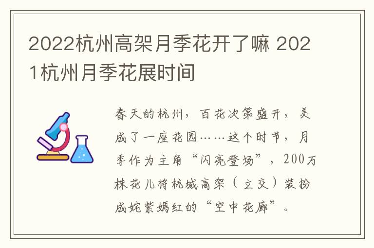 2022杭州高架月季花开了嘛 2021杭州月季花展时间